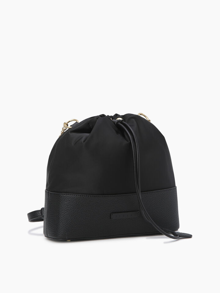 Black bucket bag with double shoulder strap - null - Μαυρο | Sisley K image number 2